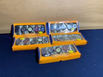 Group Of 5 Boxes Of Watches  * Orange Lot 1*