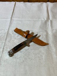 Vintage Boy Scouts Of America Knife With Leather Sheath