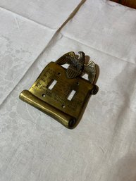 Vintage Brass Eagle And Scroll Light Switch Cover