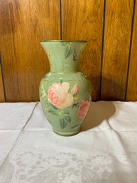 Vintage Hand Painted With Floral Pattern Vase