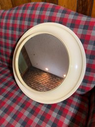 Vintage 1980's Round Plastic Framed Wall Hanging Mirror