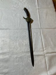 Vintage Baionnette Style Sword With Deer On Guard Pattern