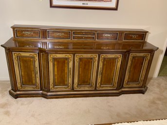 Drexel Heritage Credenza Cabinet Painted Accents Buffet Side Board