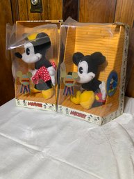 Vintage Mickey & Minni Plushes In Package