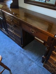 Dark Wood 4-drawer Desk, 48x19x31