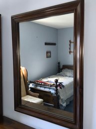 Vintage Wood Framed Wall Hanging Mirror, 32x41.5