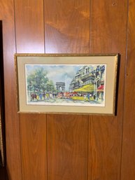 Maurice Legendre Impressionist Les Champs Watercolor Print, 20.25x12.25 Inches