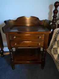 Vintage Two Tier, 2-drawer Wood Side Table