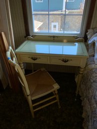 Cream Colored French Provincial Style Desk And Chair