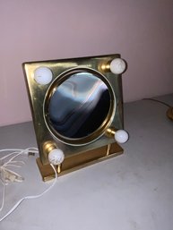 Vintage Metal Makeup Mirror With Lights
