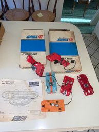 Lot Of 4 Aurora Cars/2 Controllers/ And Tracks