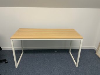 Wood Top Desk Table With Metal Frame