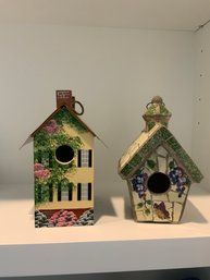 Lot Of 2 Small Bird Houses