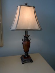 Vintage Wood And Metal Table Lamp With Shade