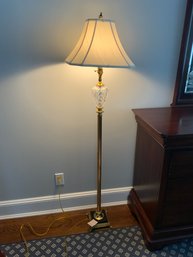 Beautiful Glass And Brass Floor Lamp (Working)