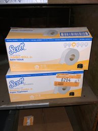 Lot Of 2 Boxes Of Scott Jumbo Roll Jr Bath Tissue