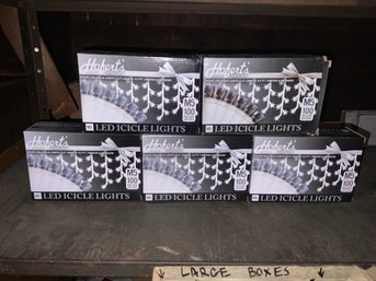 Lot Of 5 Brand New Hofert's 100 MS Led Icicle Lights