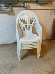 Set Of 5 Stackable Plastic Chairs