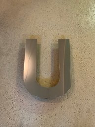 Large Stainless Steel Letter U To Mounted On Wall / Signage 20x13