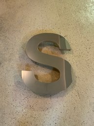 Large Stainless Steel Letter S To Be Mounted On Wall / Signage 20x13