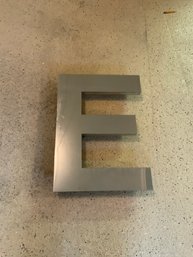 Large Stainless Steel Letter E To Be Mounted On Wall / Signage 20x13