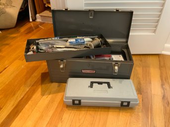 Two Craftsman Tool Boxes Filled With Tools, Inc. Screws, Hammer, Extension Cords, Some In Original Packaging