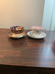 Beautiful Pair Of Teacups With Matching Plates