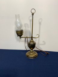 Antique Brass Hurricane 'Student' Lamp