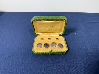 Vintage John Lazar Set Of Starburst Motif Cufflinks And Three Tie Pins In Original Box
