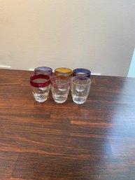 Set Of 6 Mid Century Shot Glasses, Made In France