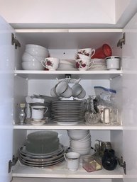 Assorted Glasses/plates Kitchen Cabinet Lot, K1