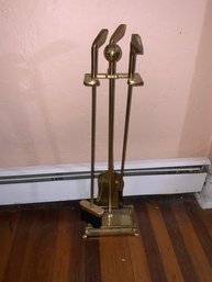 Brass Golf Fire Place Set