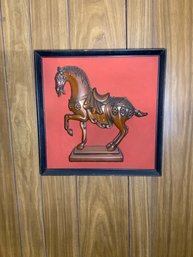 Plastic Copper Colored Horse Framed