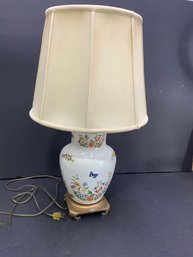 Beautiful Hand Painted Porcelain Lamp (shade Has Stains)