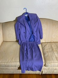 Vintage Christian Dior Ladies Purple Skirt Suit - Size 4