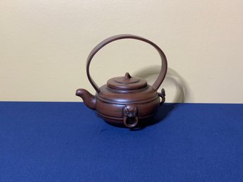 Glazed Ceramic Asian Teapot With Character Symbol To Underside Of Lid