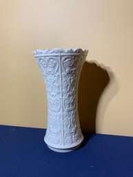 Lovely Lenox Vase Decorated With Raised Scrolling Pattern