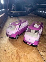 Lot Of 2 Collectible Barbie Buses (read Info)