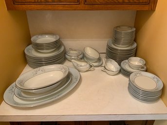 Noritake Japanese China 'Blueridge,' Includes Plates, Bowls, Cups & Saucers And Servers - 68 Pcs