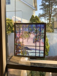 Beautiful Tiffany Style Wisteria Stained Glass Ready To Hang Window Decor / Transom