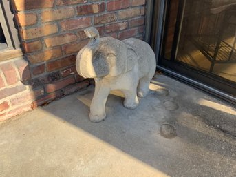 Fun Cement Elephant Form Outdoor Garden Statuary *damaged*