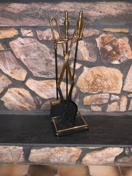 Brass Fireplace Tools - Includes Brush And Shovel