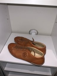 Santoni Leather Low Trainers Made In Italy  Size 12D (used)