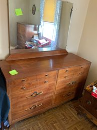 Vintage MCM Dresser With Matching Mirror