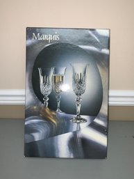 Set Of 5 Marquis Crystal Champagne Flutes