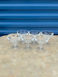 Set Of 6 Vintage Crystal Champagne Glasses