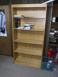 Tall Blond Color Wooden 5 Shelf Book Case