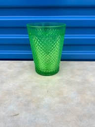 Hobnail Green Depression Glass Vase