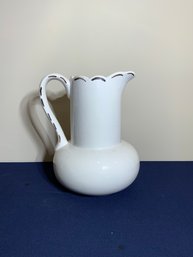 White Ceramic Pitcher With Handle