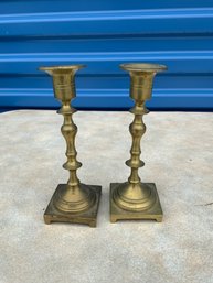 Pair Of Vintage Brass Candle Holders